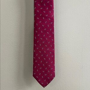 Milani silk red white neck tie
